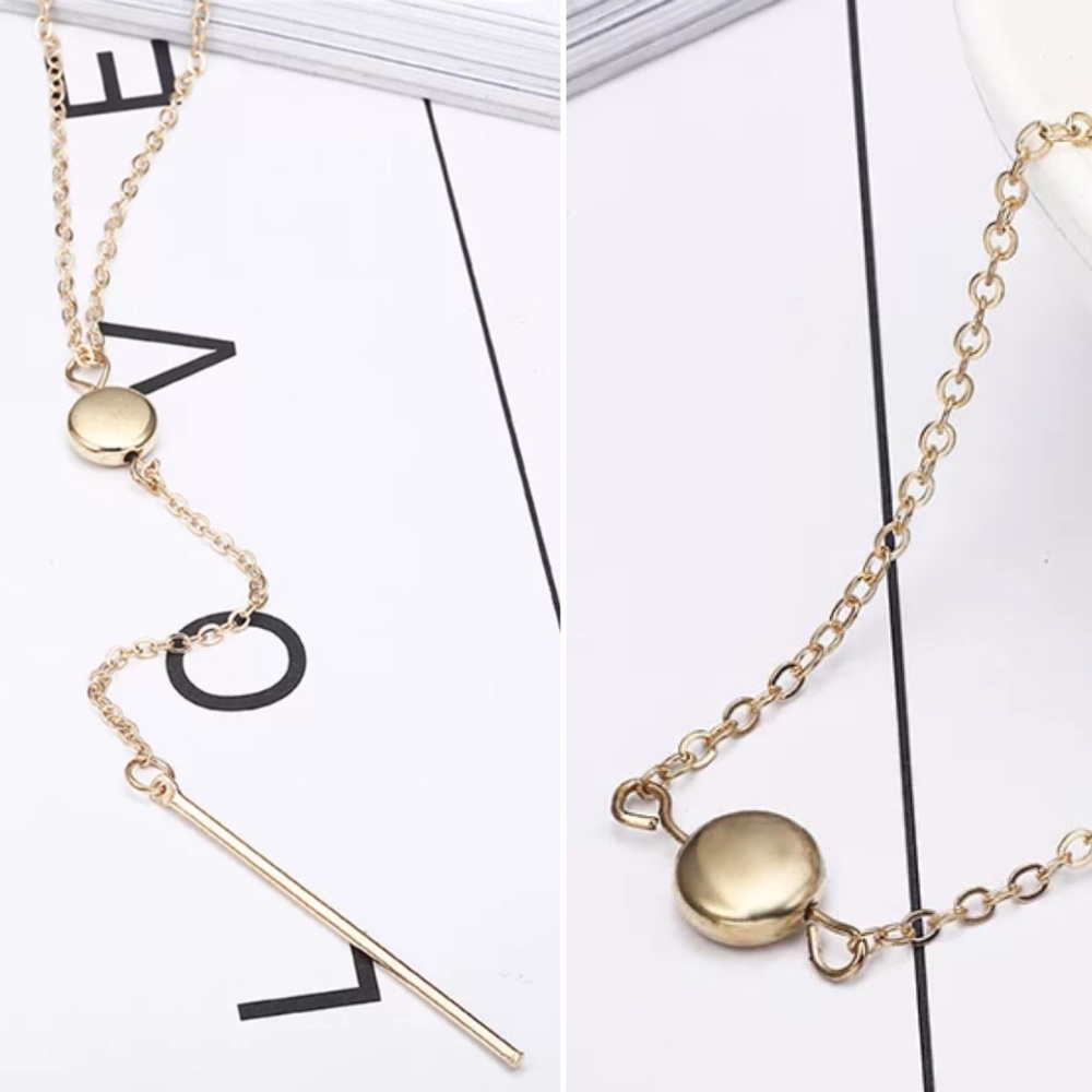 ⚜️[𝟯/$𝟮𝟴]⚜️3 Layered Simple Drop Bar Choker NEW - Picture 4 of 13